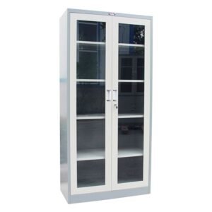 Vitrina Metálica con puertas de vidrio batiente