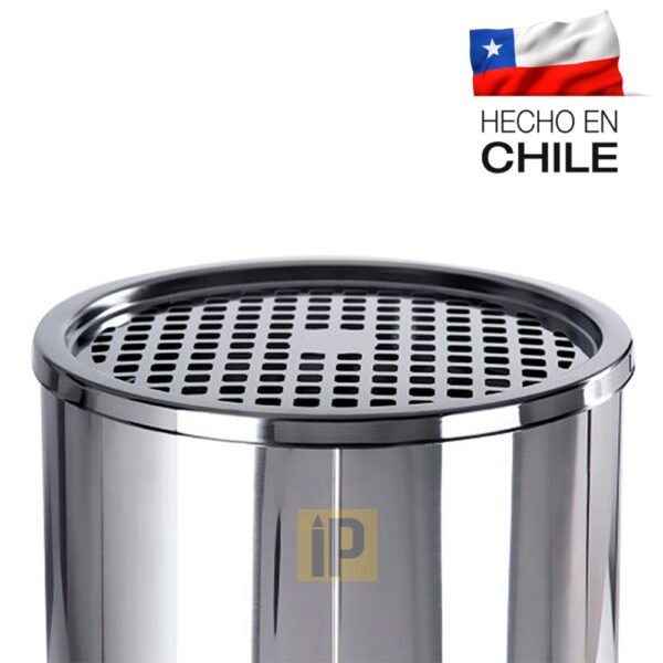 Basurero de acero inoxidable con cenicero 30 litros - Imagen 2