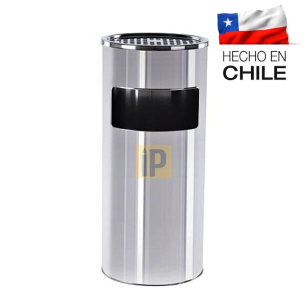 Basurero de acero inoxidable con cenicero 30 litros
