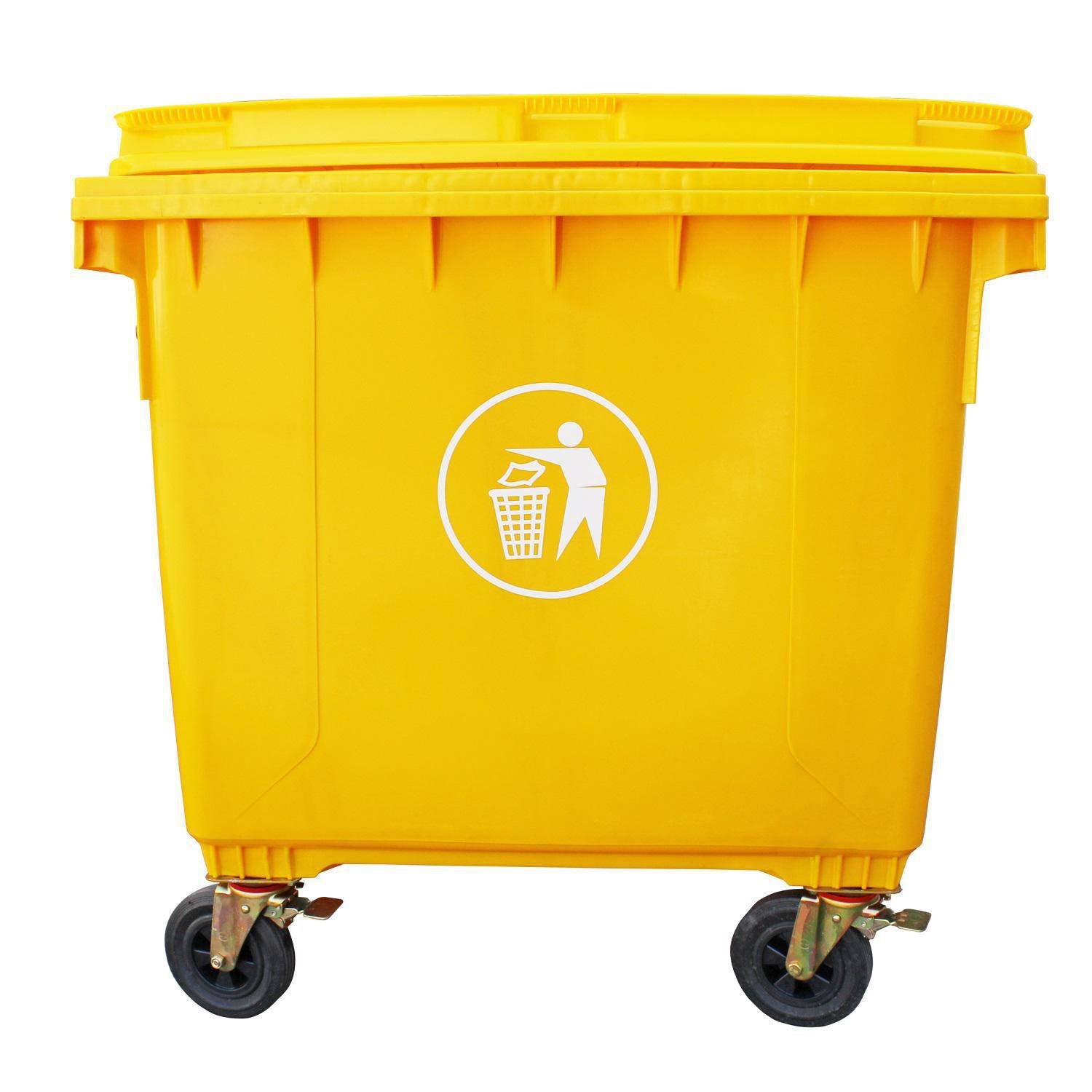 Contenedor de basura plástico 1100 litros color Rojo - Industrial Partner -  Industrial Partner