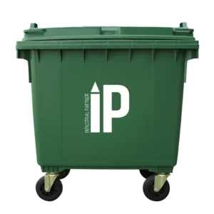 Contenedor de basura plástico 1100 litros color Verde - Industrial Partner