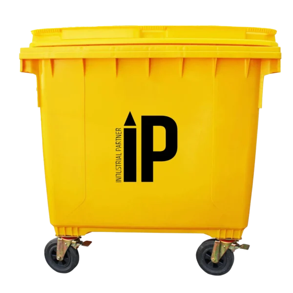 Contenedor de basura plástico 1100 litros Amarillo - Industrial Partner
