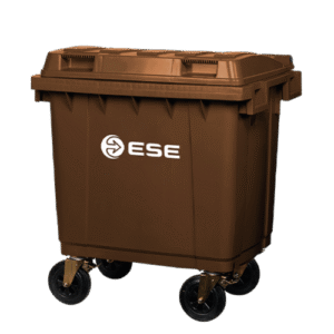 Contenedor de basura plástico 400 litros color café origen Alemán