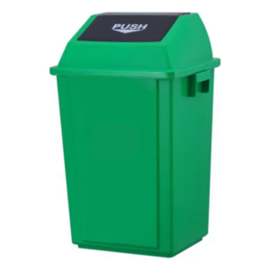 Basurero plástico tapa push 60 litros verde