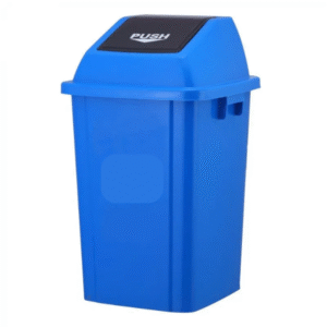 Basurero plastico tapa push 60 litros azul