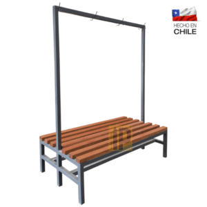 Banca camarín Doble con Arco. metal madera (medidas especiales)